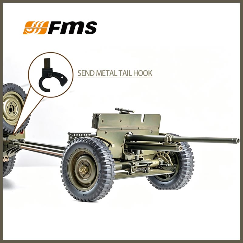 Rc Jeep Hobby - Rimorchio per Cannone Anticarro FMS 1/12