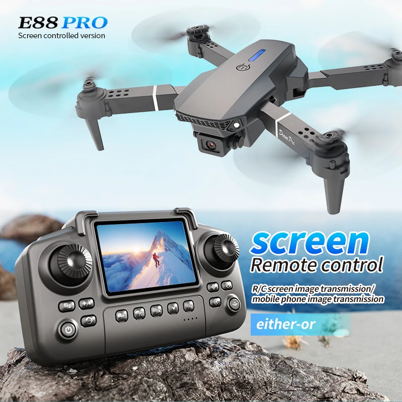 Rc Hobby Helicopter - Drone professionale E88 PRO con schermo
