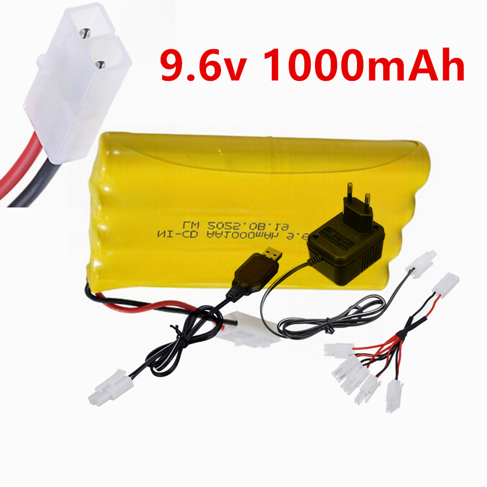 Rc Hobby Model - Batteria Ricaricabile Ni-CD AA 9.6v 1000mAh