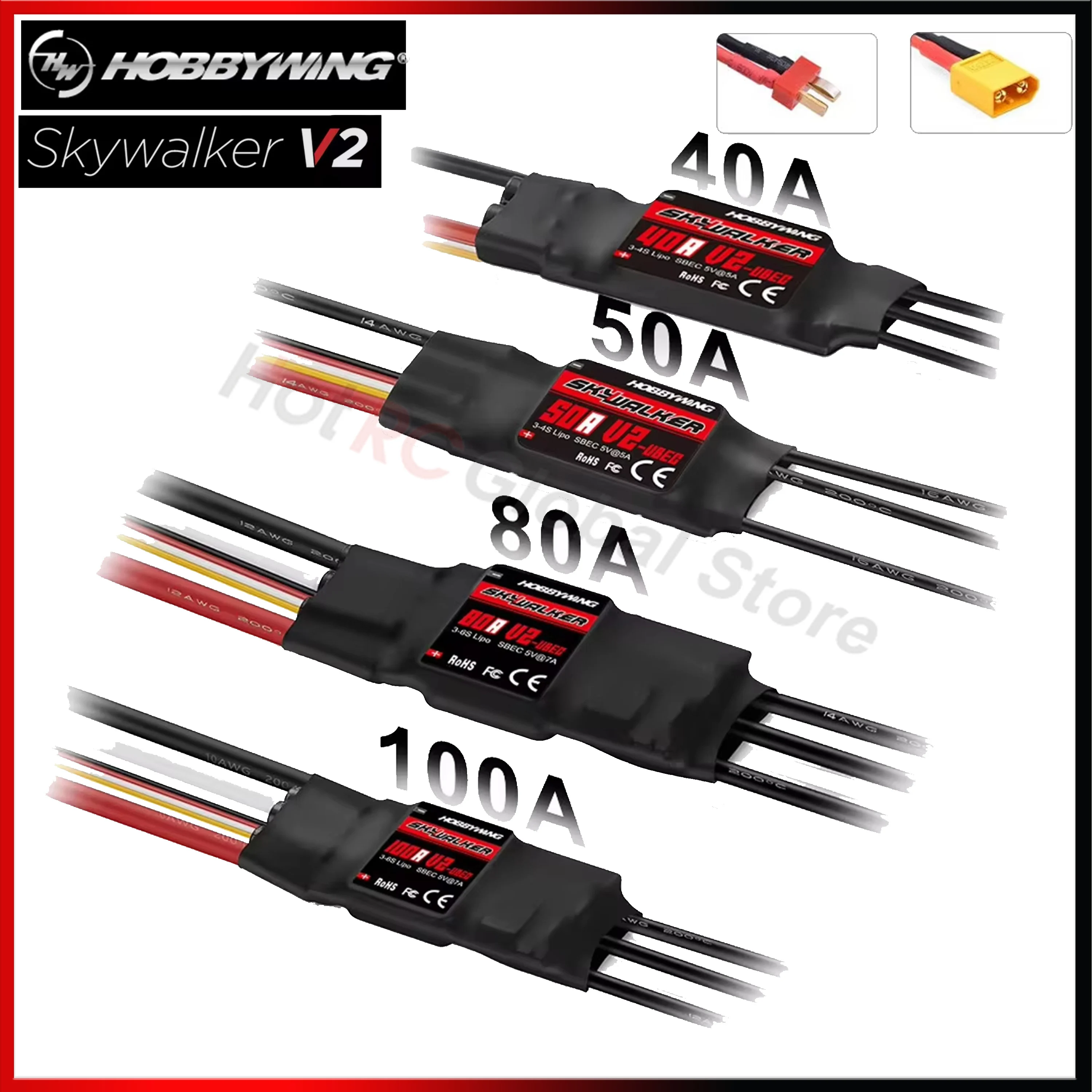 Rc Hobby Airplanes - HOBBYWING Skywalker V2 Series 40A 50A