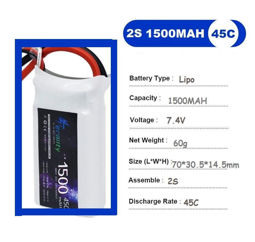 2PCS 7.4V Lipo 2S Batteria 150 - Rc Hobby Helicopter recensione e prezzo